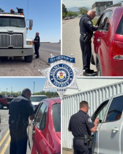 Sheriff's Office Deputies working on checking licenses and registrations of various drivers.